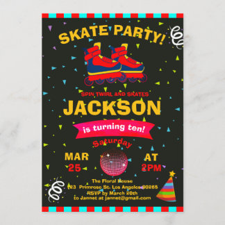 Convite Festa de aniversário de Confetti de Quadros de Rol