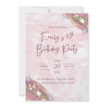 Festa de aniversário de Confetti rosa e Dourada