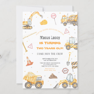 Convite Festa de aniversário de construção