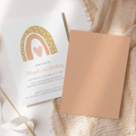 Convite Festa de aniversário de Coração Rosa Boho Rainbow 