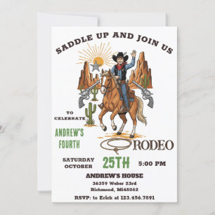 Convite Festa de Aniversário de Cowboy do Velho Oeste Pess