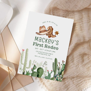 Convite Festa de aniversário de cowboy do Western First Ro