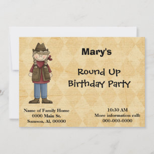 Convite Festa de aniversário de Cowgirl