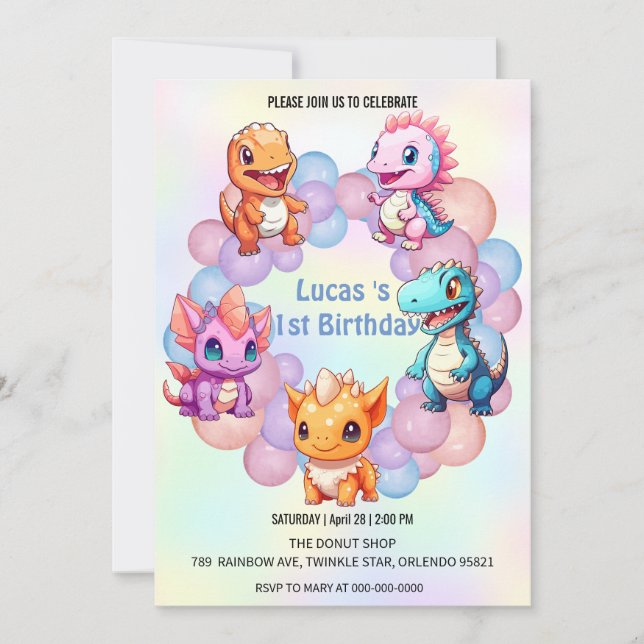 Convite Festa de aniversário de criança da Escola Balão de (Frente)