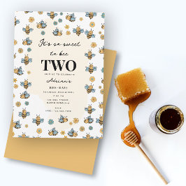 Convite Festa de Aniversário de criança de Abelhas e Flore