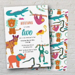 Convite Festa de Aniversário de criança de Abstratos Corad