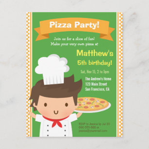 Convite Festa de Aniversário de criança de Chef de cozinha