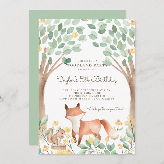 Convite Festa de Aniversário de criança de Cólvora da Made (Frente/Verso)