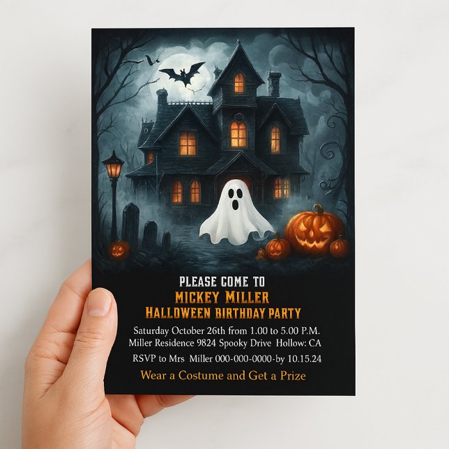 Convite Festa de Aniversário de criança de Halloween Assom (Criador carregado)