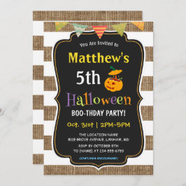 Convite Festa de Aniversário de criança de Halloween de Pu