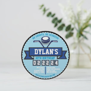 Convite Festa de Aniversário de criança de JOGOS HOCKEY