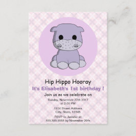 Convite Festa de aniversário de criança de menina púrpura 