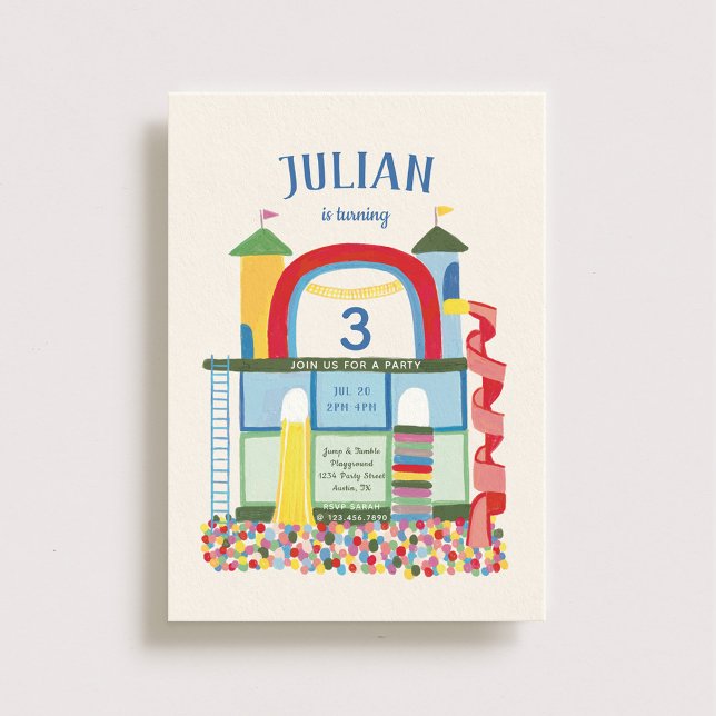 Convite Festa de Aniversário de criança de playground Inte (Criador carregado)