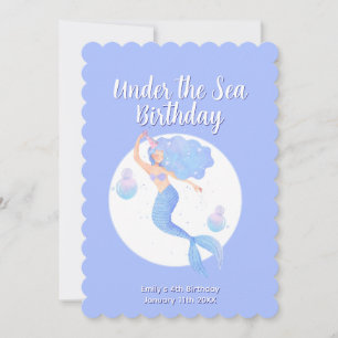 Convite Festa de Aniversário de criança de Tema da Sereia 