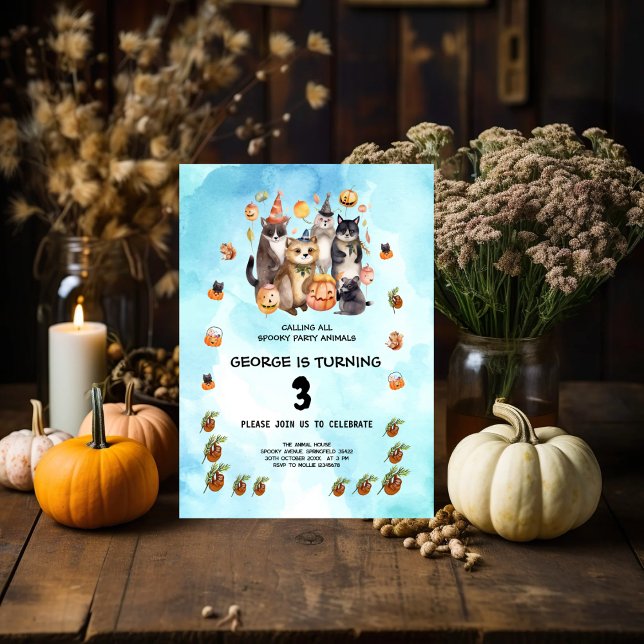 CONVITE FESTA DE ANIVERSÁRIO DE CRIANÇA DE TEMA DE ANIMAIS (Criador carregado)