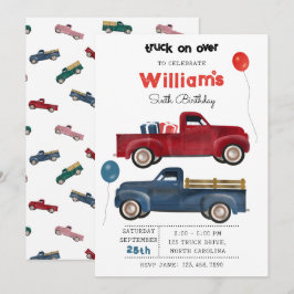 Convite Festa de Aniversário de criança de Veículos de Cor