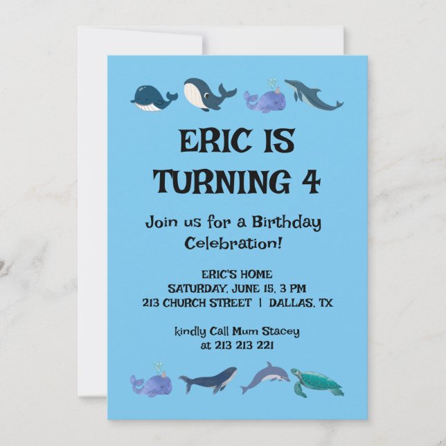 Convite Festa de Aniversário de criança Divertido (Frente)