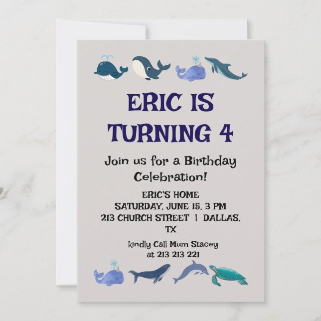 Convite Festa de Aniversário de criança Divertido (Frente)