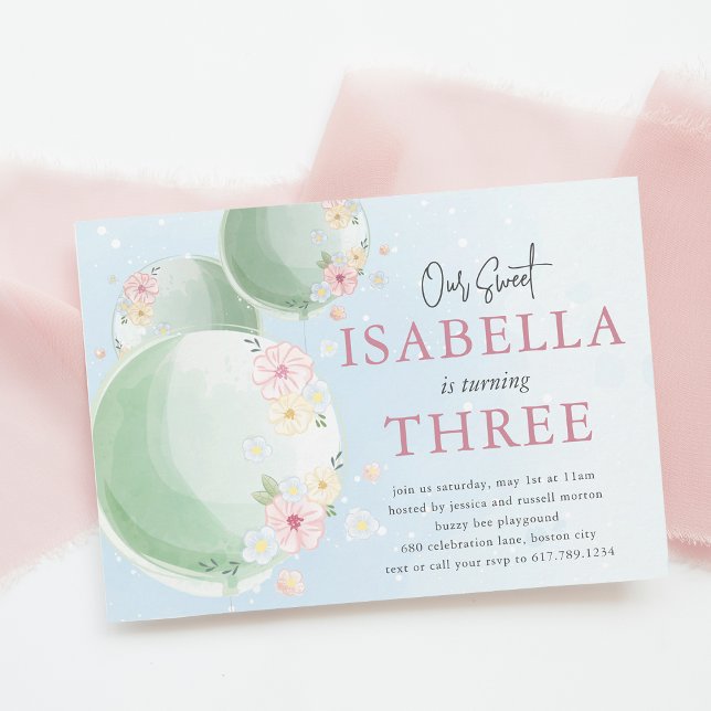 Convite Festa de Aniversário de criança do Balão de Cores  (Criador carregado)