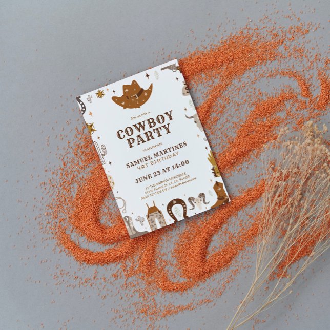 Convite Festa de Aniversário de criança do Tema Cowboy (Criador carregado)