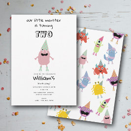 Convite Festa de Aniversário de criança Engraçado para Mon