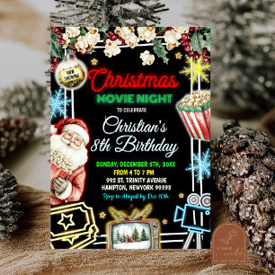 Convite Festa de Aniversário de criança Noturno Neon Chris