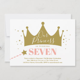 Convite Festa de Aniversário de criança Rosa Princesa