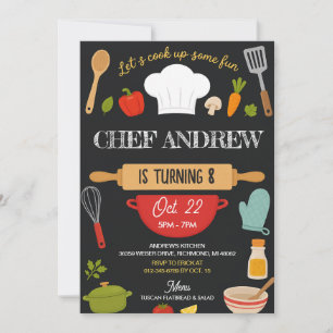 Convite Festa de Aniversário de Culinária Personalizada pa