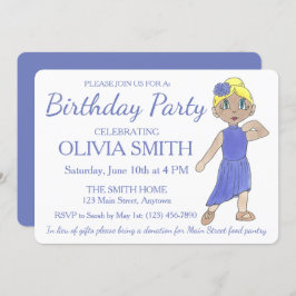 Convite Festa de aniversário de Dança Roxa Moderna Lírica