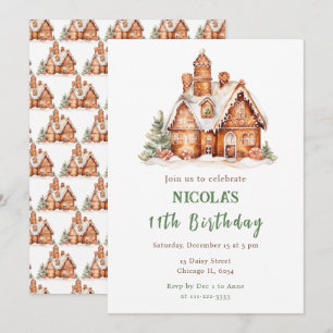 Convite Festa de aniversário de decoração da casa de gengi