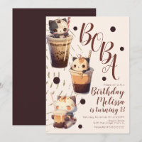 Festa de Aniversário de Desenho Animado de Gato Bo