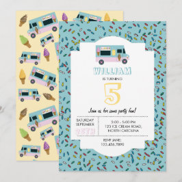 Convite Festa de aniversário de Design de caminhão sorvete