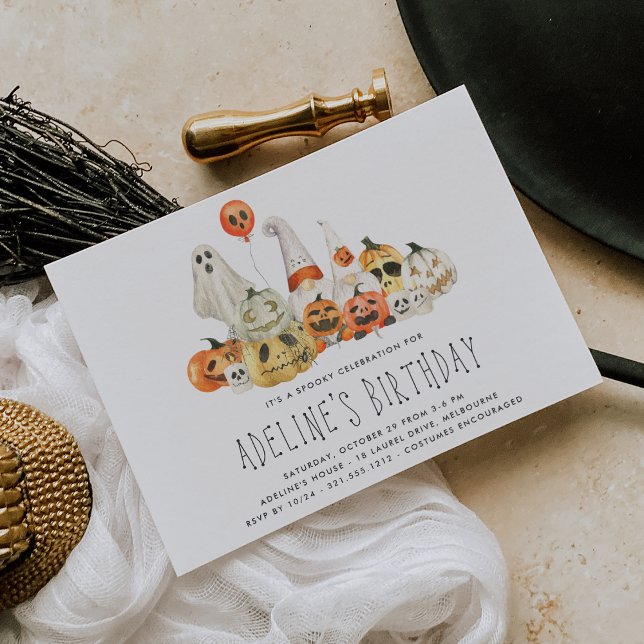 Convite Festa de aniversário de Dia das Bruxas para Crianç (Criador carregado)