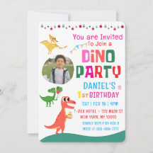 Festa de aniversário de Dino Dinossaur Moderno e B