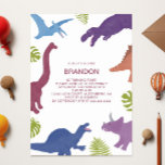 Convite Festa de aniversário de Dinossaur Cute Dino Kid<br><div class="desc">Comemore o aniversário do seu filho com este belo convite de aniversário de dino. Você pode personalizar todo o texto deste cartão para se adequar ao seu evento.</div>