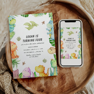 Convite Festa de Aniversário de Dinossauro   Aniversário d