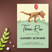 Festa de aniversário De Dinossauro De Três Rex