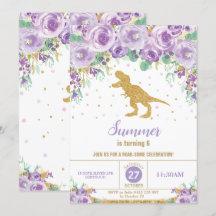 Festa de aniversário de Dinossauros Roxo