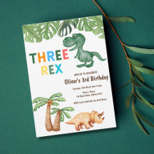 festa de aniversário de dinossauros três rex