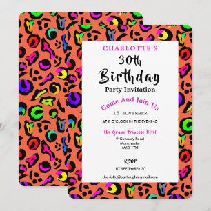 Convite Festa de aniversário de diversão colorida brilha