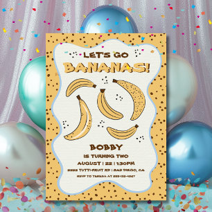 Convite Festa de aniversário de diversão do vamos Go Banan