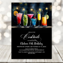 Convite Festa de Aniversário de Drinks Coloridos