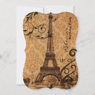 Convite festa de aniversário de eiffel tower paris, país