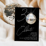 Convite Festa de aniversário de esfera de 30 de minimizaçã<br><div class="desc">Celebrar o marco de virar 30 com nosso Convite de festas chic e aniversário de 30 anos minimalista! Este convite define o palco para uma celebração memorável, com os números '30' com uma reviravolta única - o '0' é uma bola de disco cintilante, brilhando sobre o nosso fundo negro de...</div>