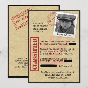 Convite Festa de aniversário de espião