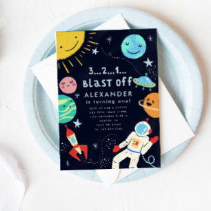 Convite Festa de aniversário de Explosão de Espaço Exte