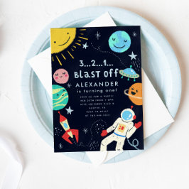Convite Festa de aniversário de Explosão de Espaço Exterio