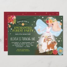 Festa de aniversário de fada de floresta encantada