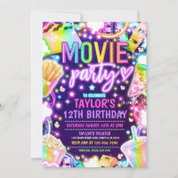 Festa de aniversário de filmes Neon Rainbow Movie 