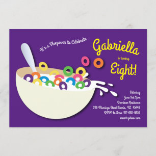 Convite Festa de aniversário De Folha De Cereais